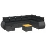 Set de sofás de jardín 8 piezas y cojines ratán sintético negro de , Conjuntos de jardín - Ref: Foro24-3265094, Precio: 578,4...