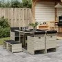 Garten-Essgruppe 9-teilig mit hellgrauen synthetischen Rattankissen von , Gartensets - Ref: Foro24-3210599, Preis: 509,25 €, ...