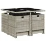 Garden dining set 9 pieces with light gray synthetic rattan cushions by , Garden sets - Ref: Foro24-3210599, Price: 509,28 €,...