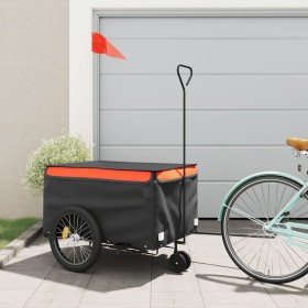 Remolque para bicicleta hierro negro y naranja 45 kg
