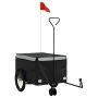 Black and gray iron bicycle trailer 45 kg by , Bicycle trailers - Ref: Foro24-94112, Price: 101,99 €, Discount: %