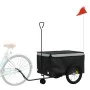 Black and gray iron bicycle trailer 45 kg by , Bicycle trailers - Ref: Foro24-94112, Price: 101,99 €, Discount: %