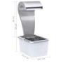 Silberner Gartenwasserfall aus Edelstahl 52,4x34,2x82 cm von vidaXL, Brunnen und Wasserfälle - Ref: Foro24-48093, Preis: 451,...