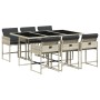 Garden dining set 7 pieces and light gray synthetic rattan cushions by , Garden sets - Ref: Foro24-3211271, Price: 404,71 €, ...