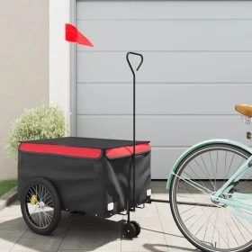 Black and red iron bicycle trailer 30 kg by , Bicycle trailers - Ref: Foro24-94097, Price: 87,52 €, Discount: %