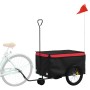 Schwarz-roter Fahrradanhänger aus Eisen, 30 kg von , Fahrradanhänger - Ref: Foro24-94097, Preis: 89,16 €, Rabatt: %