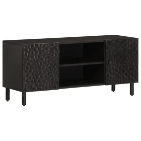Solid black mango wood TV cabinet 105x33x46 cm by , TV Furniture - Ref: Foro24-356819, Price: 87,70 €, Discount: %
