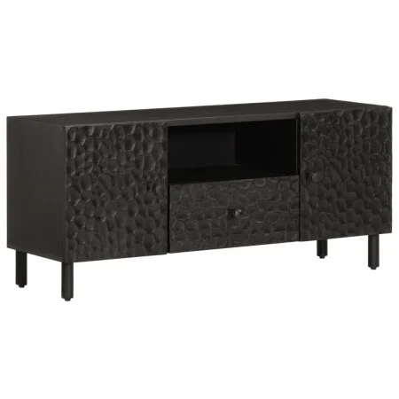 Solid black mango wood TV cabinet 105x33x46 cm by , TV Furniture - Ref: Foro24-356833, Price: 91,68 €, Discount: %