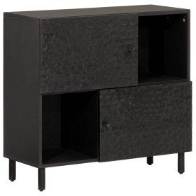 Solid black mango wood sideboard 80x33x75 cm by , Sideboards - Ref: Foro24-356846, Price: 121,07 €, Discount: %