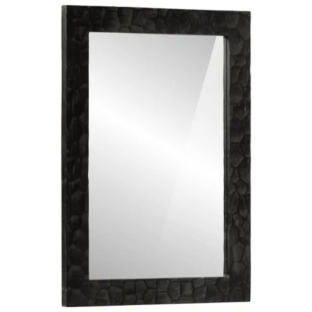 Espejo de baño madera maciza mango y vidrio negro 50x70x2,5 cm de , Espejos - Ref: Foro24-356850, Precio: 64,76 €, Descuento: %