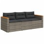 3-Sitzer-Gartensofa mit grauen synthetischen Rattankissen von , Outdoor-Sofas - Ref: Foro24-365830, Preis: 226,60 €, Rabatt: %