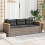 3-Sitzer-Gartensofa mit grauen synthetischen Rattankissen von , Outdoor-Sofas - Ref: Foro24-365830, Preis: 226,60 €, Rabatt: %
