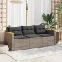 Sofá de jardín de 3 plazas con cojines ratán sintético gris de , Sofás de exterior - Ref: Foro24-365830, Precio: 274,85 €, De...