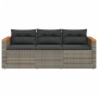 3-Sitzer-Gartensofa mit grauen synthetischen Rattankissen von , Outdoor-Sofas - Ref: Foro24-365830, Preis: 226,60 €, Rabatt: %