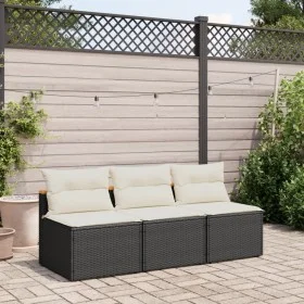 Garden sofa without armrests 2 pcs and black PE rattan cushions by , Outdoor sofas - Ref: Foro24-365832, Price: 158,86 €, Dis...