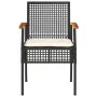 Gartenstühle mit Kissen, 4 Stück, schwarzes PE-Rattan und Akazienholz von , Gartenstühle - Ref: Foro24-366251, Preis: 223,95 ...