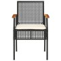Gartenstühle mit Kissen, 4 Stück, schwarzes PE-Rattan und Akazienholz von , Gartenstühle - Ref: Foro24-366251, Preis: 195,92 ...