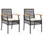 Garden chairs with cushion 2 pcs black PE rattan and acacia wood by , Garden chairs - Ref: Foro24-366247, Price: 104,67 €, Di...