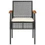 Sillas de jardín con cojín 2 uds ratán PE negro y madera acacia de , Sillas de jardín - Ref: Foro24-366247, Precio: 119,94 €,...