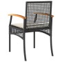 Garden chairs with cushion 2 pcs black PE rattan and acacia wood by , Garden chairs - Ref: Foro24-366247, Price: 104,67 €, Di...
