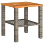 Gartentisch aus synthetischem Rattan, graues Akazienholz, 40 x 40 x 42 cm von , Gartentische - Ref: Foro24-366264, Preis: 41,...