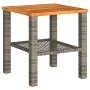 Gartentisch aus synthetischem Rattan, graues Akazienholz, 40 x 40 x 42 cm von , Gartentische - Ref: Foro24-366264, Preis: 49,...