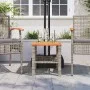 Gartentisch aus synthetischem Rattan, graues Akazienholz, 40 x 40 x 42 cm von , Gartentische - Ref: Foro24-366264, Preis: 49,...