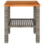 Garden table synthetic rattan gray acacia wood 40x40x42 cm by , Garden tables - Ref: Foro24-366264, Price: 50,17 €, Discount: %