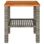 Gartentisch aus synthetischem Rattan, graues Akazienholz, 40 x 40 x 42 cm von , Gartentische - Ref: Foro24-366264, Preis: 49,...