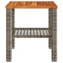 Gartentisch aus synthetischem Rattan, graues Akazienholz, 40 x 40 x 42 cm von , Gartentische - Ref: Foro24-366264, Preis: 41,...