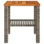 Gartentisch aus synthetischem Rattan, graues Akazienholz, 40 x 40 x 42 cm von , Gartentische - Ref: Foro24-366264, Preis: 49,...