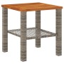 Gartentisch aus synthetischem Rattan, graues Akazienholz, 40 x 40 x 42 cm von , Gartentische - Ref: Foro24-366264, Preis: 41,...