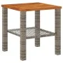 Gartentisch aus synthetischem Rattan, graues Akazienholz, 40 x 40 x 42 cm von , Gartentische - Ref: Foro24-366264, Preis: 49,...