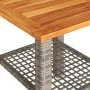 Gartentisch aus synthetischem Rattan, graues Akazienholz, 40 x 40 x 42 cm von , Gartentische - Ref: Foro24-366264, Preis: 49,...