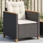 Silla de jardín con cojines ratán sintético negro de , Sillas de jardín - Ref: Foro24-366321, Precio: 92,58 €, Descuento: %