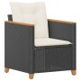 Silla de jardín con cojines ratán sintético negro de , Sillas de jardín - Ref: Foro24-366321, Precio: 94,13 €