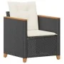 Silla de jardín con cojines ratán sintético negro de , Sillas de jardín - Ref: Foro24-366321, Precio: 92,58 €, Descuento: %