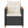 Silla de jardín con cojines ratán sintético negro de , Sillas de jardín - Ref: Foro24-366321, Precio: 94,13 €