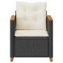 Silla de jardín con cojines ratán sintético negro de , Sillas de jardín - Ref: Foro24-366321, Precio: 92,58 €, Descuento: %