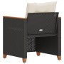 Silla de jardín con cojines ratán sintético negro de , Sillas de jardín - Ref: Foro24-366321, Precio: 94,13 €