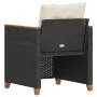 Silla de jardín con cojines ratán sintético negro de , Sillas de jardín - Ref: Foro24-366321, Precio: 92,58 €, Descuento: %