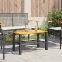 Garden table synthetic rattan black acacia wood 70x38x42 cm by , Garden tables - Ref: Foro24-366270, Price: 67,30 €, Discount: %