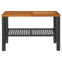 Garden table synthetic rattan black acacia wood 70x38x42 cm by , Garden tables - Ref: Foro24-366270, Price: 61,01 €, Discount: %