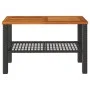 Gartentisch aus synthetischem Rattan, Akazienholz, schwarz, 70 x 38 x 42 cm von , Gartentische - Ref: Foro24-366270, Preis: 6...