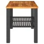 Gartentisch aus synthetischem Rattan, Akazienholz, schwarz, 70 x 38 x 42 cm von , Gartentische - Ref: Foro24-366270, Preis: 6...