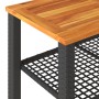 Garden table synthetic rattan black acacia wood 70x38x42 cm by , Garden tables - Ref: Foro24-366270, Price: 61,01 €, Discount: %