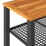 Garden table synthetic rattan black acacia wood 70x38x42 cm by , Garden tables - Ref: Foro24-366270, Price: 67,30 €, Discount: %