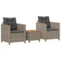 Tisch und Stühle mit Kissen 3 Stück PE Rattan graues Akazienholz von , Gartensets - Ref: Foro24-366314, Preis: 227,67 €, Raba...