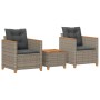 Tisch und Stühle mit Kissen 3 Stück PE Rattan graues Akazienholz von , Gartensets - Ref: Foro24-366314, Preis: 198,91 €, Raba...