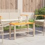 Garden table synthetic rattan beige acacia wood 70x38x42 cm by , Garden tables - Ref: Foro24-366272, Price: 56,94 €, Discount: %
